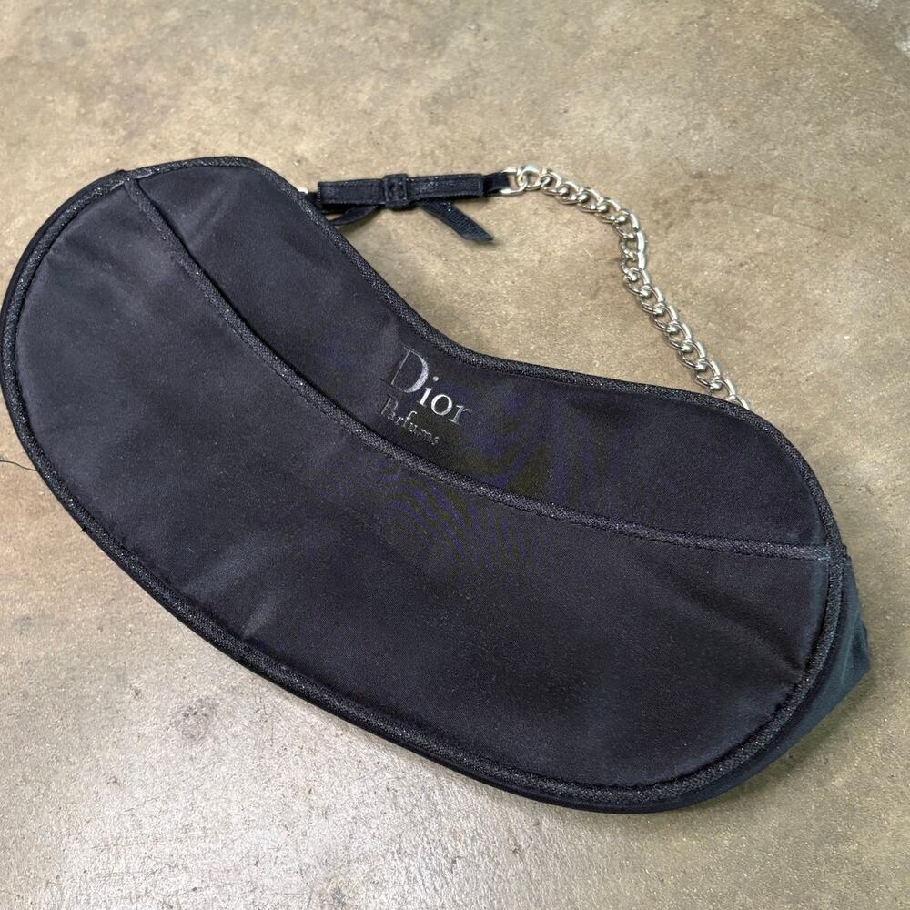 Dior Makeup Bag/ Chain Clutch Glitter Trim